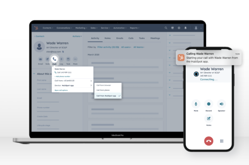 HubSPot calling from mobile app