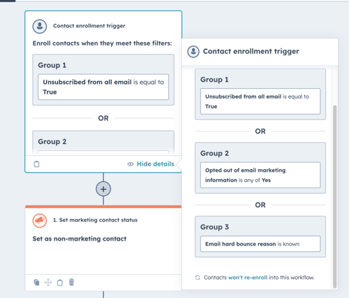 Automate marketing contact status update