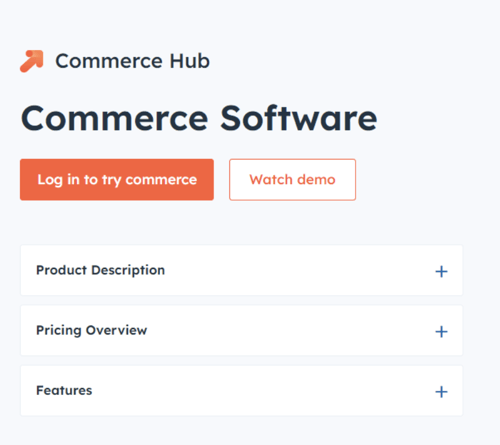 HubSpot Commerece hub