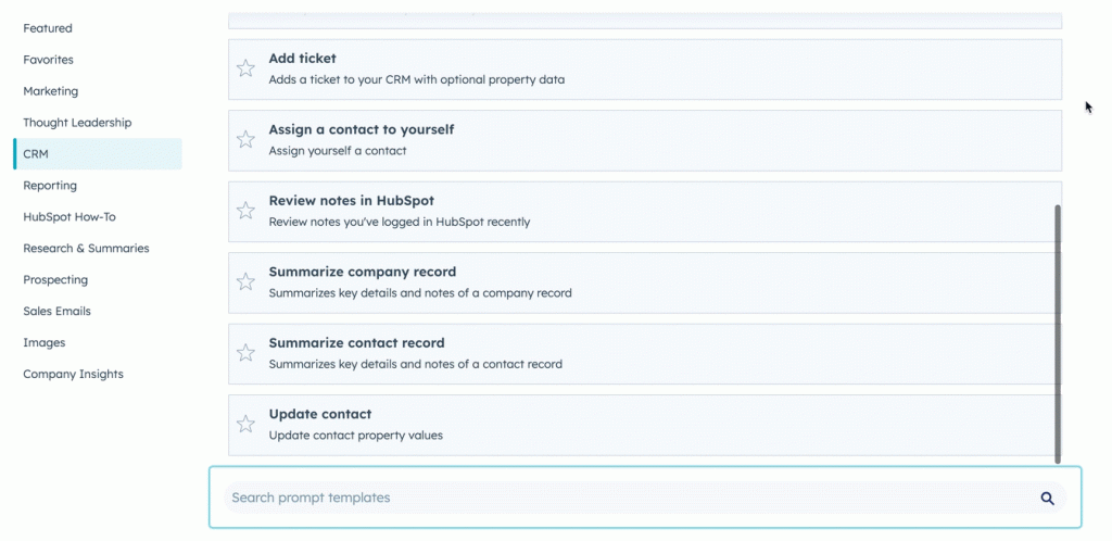 Company AI summary HubSpot