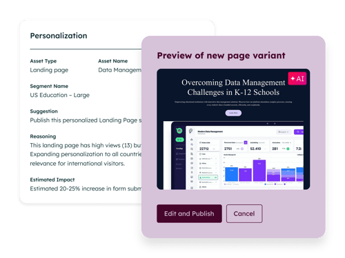 Marketing Hub - Personalization Agent Suggestions