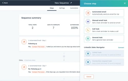 HubSpot sequences
